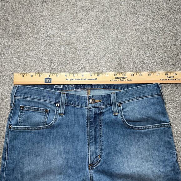 Carhartt Jeans Mens 34x30 Blue Denim Relaxed Fit Cotton Workwear - Picture 6 of 8